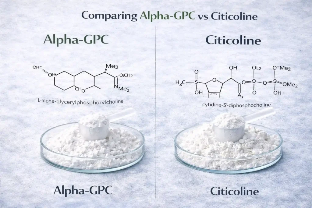 Sourcing Alpha-GPC vs Citicoline | Bulk Nootropics Supplier 1 Formulation Choices: Aiherba Analyzes The Chemical Stability And Choline Yield Of Alpha-Gpc Versus Citicoline For Industrial B2B Manufacturing.